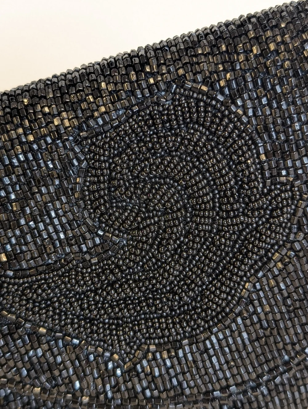Vintage Genie Beaded Clutch Black Evening Bag Made Korea Formal Cocktail Purse